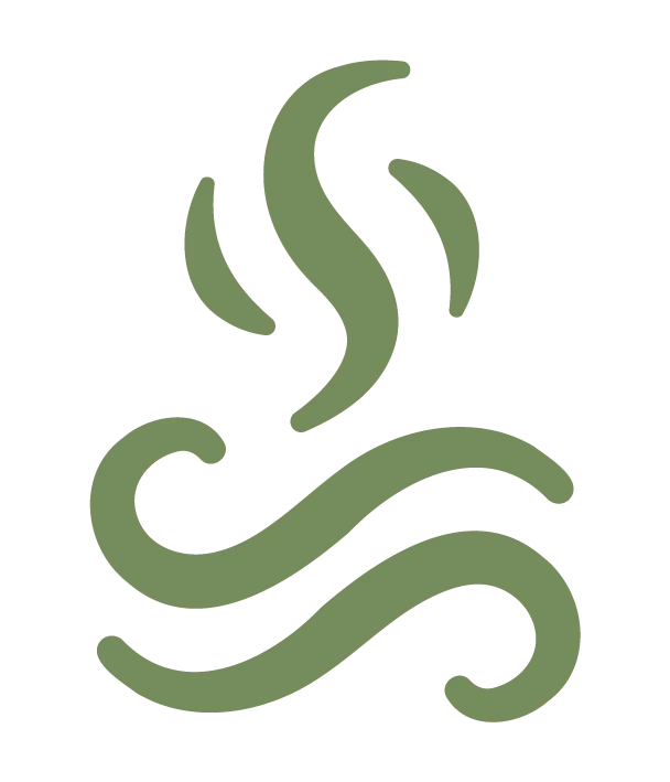Steam rising in a Finnish sauna, illustrating the soap-free sweat-and-rinse approach to skin health