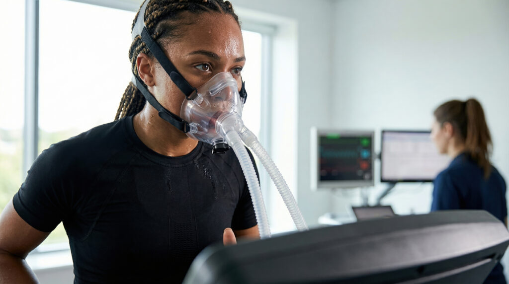 Athlete completing VO2 max test at Sisu Longevity Studio Colorado Springs